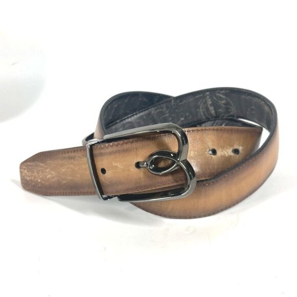 Berluti reversible calligraphic logo Accessories belt Leather Beige main image 4